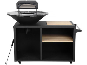 Barbecue plancha vuurkorf met pizzaoven "Maréchal" - Ø 81 cm - Zwart