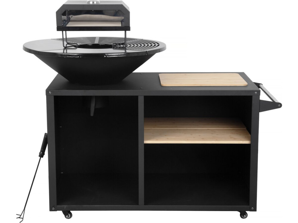 Barbecue plancha vuurkorf met pizzaoven "Maréchal" - Ø 81 cm - Zwart