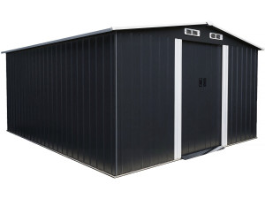 Metalen tuinhuisje met schuifdeur "Boston" - 13 m² - Grijs