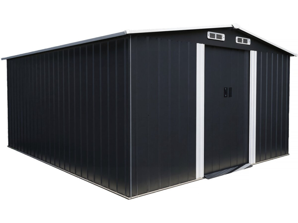 Metalen tuinhuisje met schuifdeur "Boston" - 13 m² - Grijs