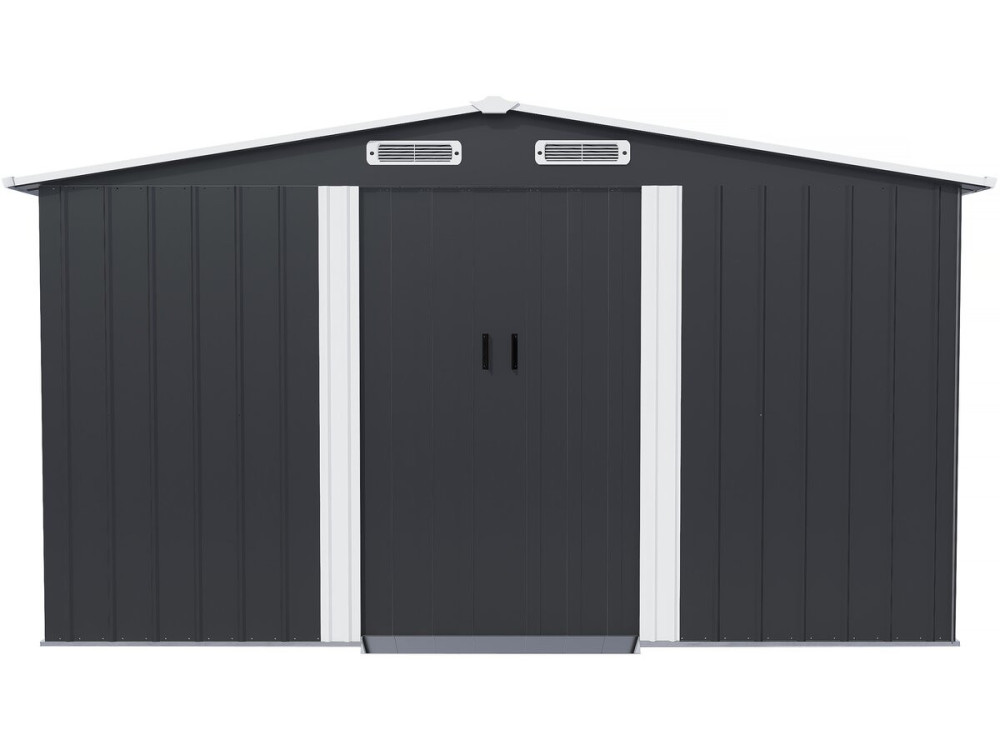 Metalen tuinhuisje met schuifdeur "Boston" - 13 m² - Grijs