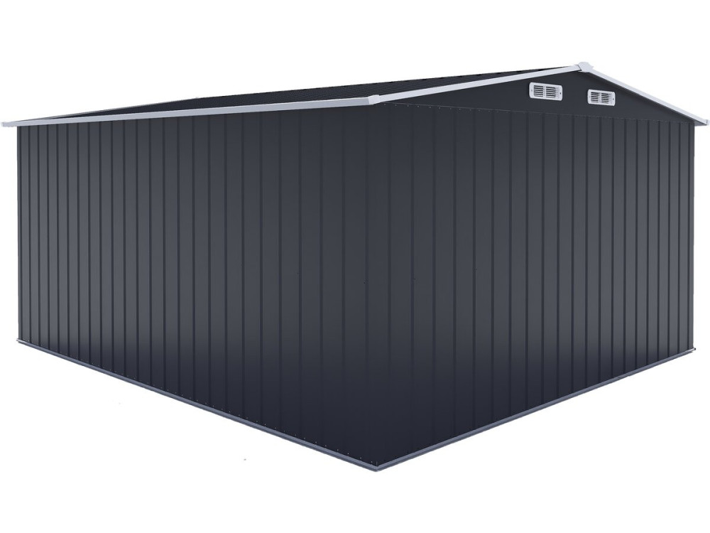 Metalen tuinhuisje met schuifdeur "Boston" - 13 m² - Grijs