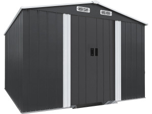 Metalen tuinhuis "Boston" met schuifdeur - 8 m² - Grijs