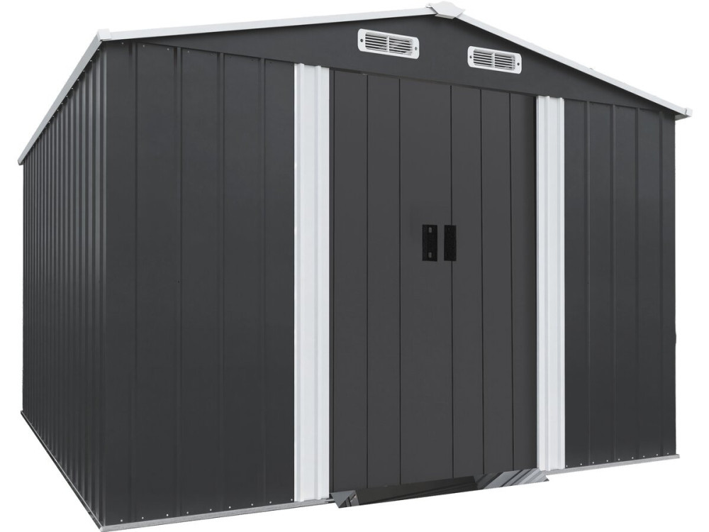 Metalen tuinhuis "Boston" met schuifdeur - 8 m² - Grijs