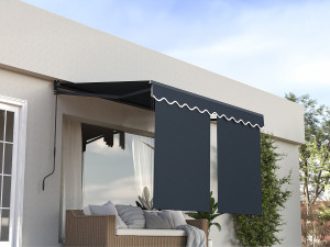 Shadow" zonnescherm met aluminium zijafscherming 2 x 3 m - Antraciet grijs 2
