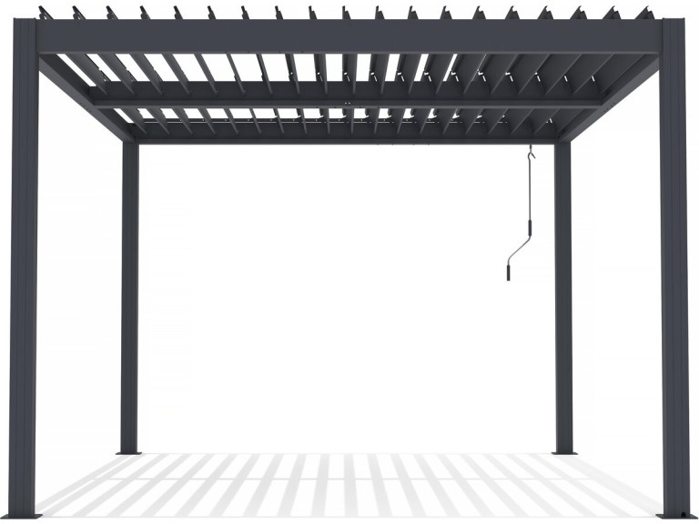 Pergola terrasoverkapping zonwering verstelbaar aluminium "Windsor" - 3 x 4 m - Antraciet