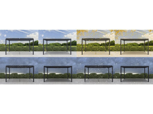 Pergola terrasoverkapping zonwering verstelbaar aluminium "Windsor" - 3 x 4 m - Antraciet 2