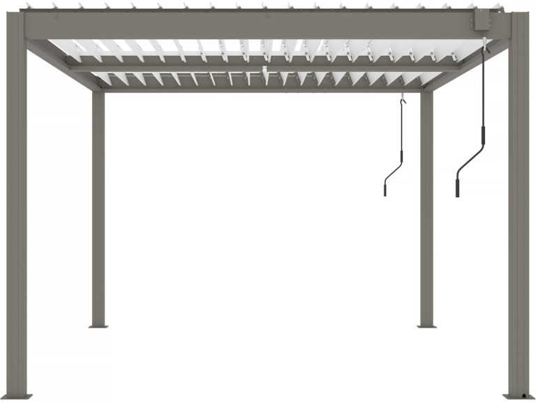 Pergola terrasoverkapping zonwering verstelbaar aluminium "Windsor" - 3 x 4 m - Taupe - grijs bruin