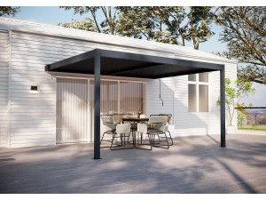 "Windsor" aluminium aanbouwpergola - antracietgrijs - 3 x 4 m 2