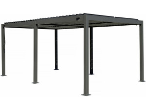 Zelfdragende aluminium bioklimatologische pergola "Kensington" - 3 x 5 m - Grijs