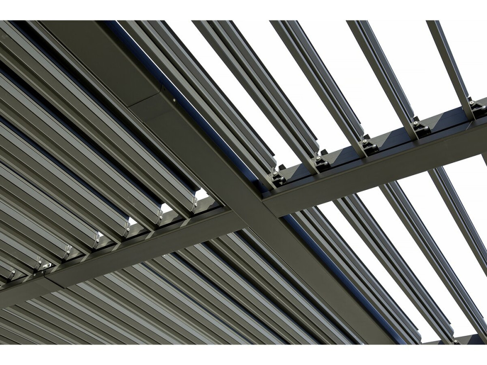 Zelfdragende aluminium bioklimatologische pergola "Kensington" - 3 x 5 m - Grijs
