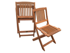 Tuinstoel set 2 inklapbare stoelen hardhout "Hongkong" - Maple - Lichtbruin