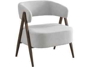 Astra" fauteuil met frame van imitatiehout - Lichtgrijs
