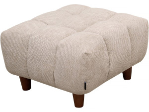 Hocker poef ottoman voor bank "Matignon" - 70 x 70 x 46 cm - Beige - lichtbruin