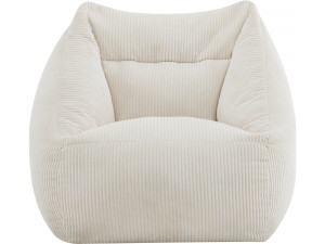 Corduroy poef "Medellin" - Beige - 85 x 85 x 72 cm