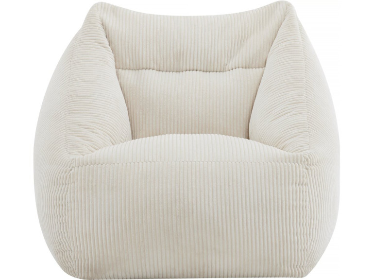 Corduroy poef "Medellin" - Beige - 85 x 85 x 72 cm
