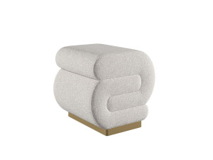 Houten poef Sally 40 x 42 x 42 cm - Crème