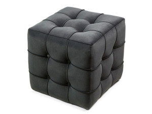 Lizbon" fluwelen poef - 42 x 42 x 42 cm - Grijs