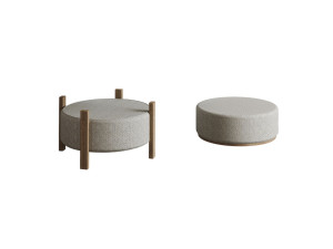 Houten poef "Clone" - 47 x 48 x 45 cm - Beige