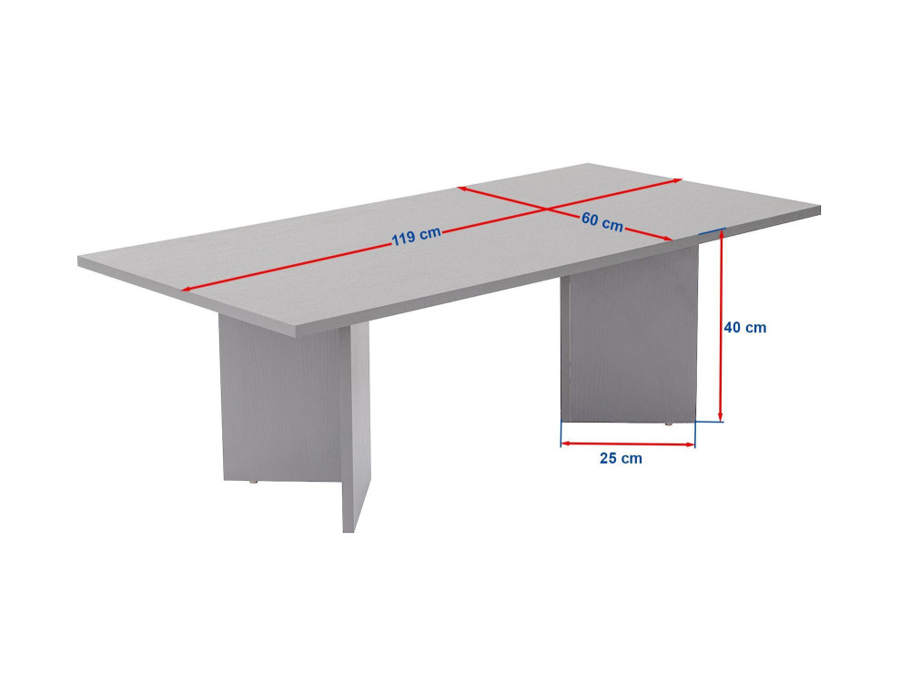 Houten salontafel "Sabin" - 60 x 119 x 40 cm - Walnoot