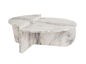 Houten salontafel "Orion" 90 x 60 x 30 cm - Freesia marmer
