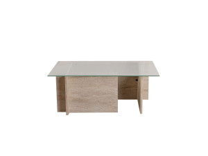 Houten salontafel "Vetrino" - 105 x 65 x 40 cm - Travertin