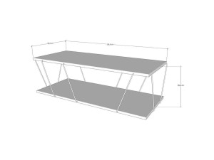 Houten salontafel "Zisino" - 120 x 50 x 30 cm - Antracietgrijs