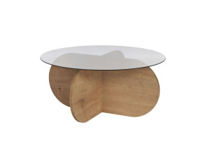 Houten salontafel "Aeris" - 75 x 75 x 35 cm - Eik SaphirFumées