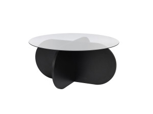 Houten salontafel "Aeris" - 75 x 75 x 35 cm - NoirFumée hout