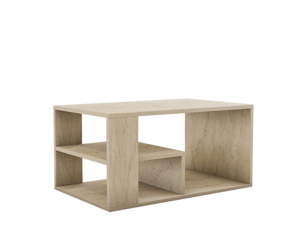 Houten salontafel "Eros" - 80 x 40 x 50 cm - Travertin