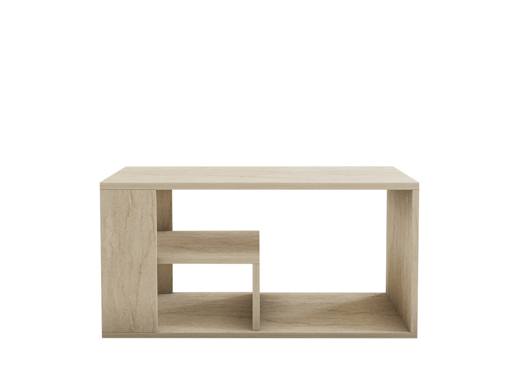 Houten salontafel "Eros" - 80 x 40 x 50 cm - Travertin