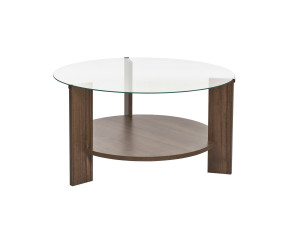 Houten salontafel "Clara" - 75 x 75 x 40 cm - NotenTransparant