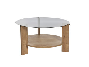 Houten salontafel "Clara" - 75 x 75 x 40 cm - Eik SaphirFumées