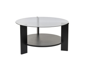 Houten salontafel "Clara" - 75 x 75 x 40 cm - NoirFumée hout