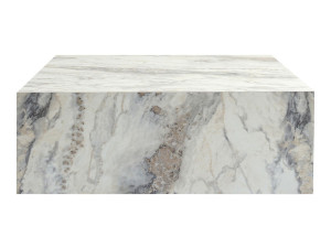 Prizma" houten salontafel - 90 x 90 x 35 cm - Freesia marmer