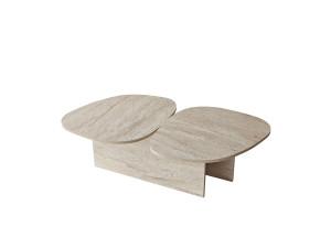Houten salontafel "Stones" 125 x 60 x 38 cm - Travertin