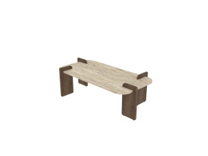 Houten salontafel "Leapiri" - 120 x 60 x 35 cm - Travertin