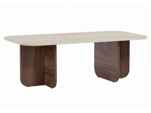 Houten salontafel "Akira" - 120 x 60 x 41 cm - Travertin