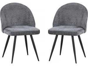 Set van 2 stoffen stoelen "Samuel" - 53 x 51 x 82 cm - Grijs