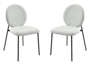Set van 2 metalen eetkamerstoelen "Perla" - Lichtgrijs