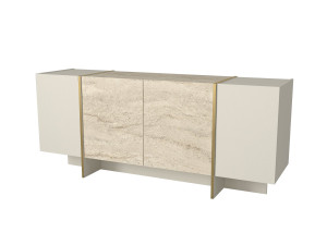 Houten dressoir "Veyron" - 180 x 46 x 75 cm - Travertin, Zandsteen