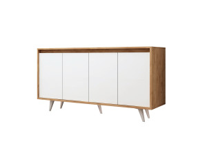 Houten dressoir "Shans" - 140 x 40 x 86 cm - Wit