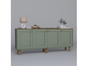 Bohem" houten dressoir - 180 x 40 x 75 cm - Groen