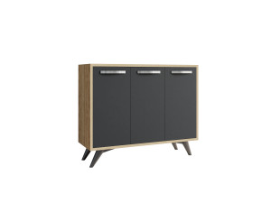 Houten buffetkast "Piffa" - 100 x 35 x 82 cm - Antracietgrijs