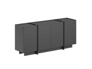 Houten dressoir "Dorma" - 180 x 45 x 80 cm - Antraciet / Zwart