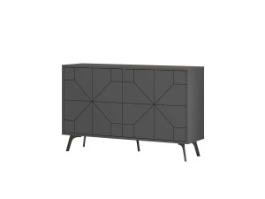 Houten dressoir "Dune" - 123 x 35 x 62 cm - Antracietgrijs