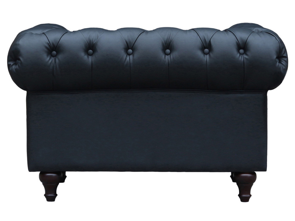 Stoel fauteuil Chesterfield "Aliza" - 111 x 82 x 70 cm - Zwart