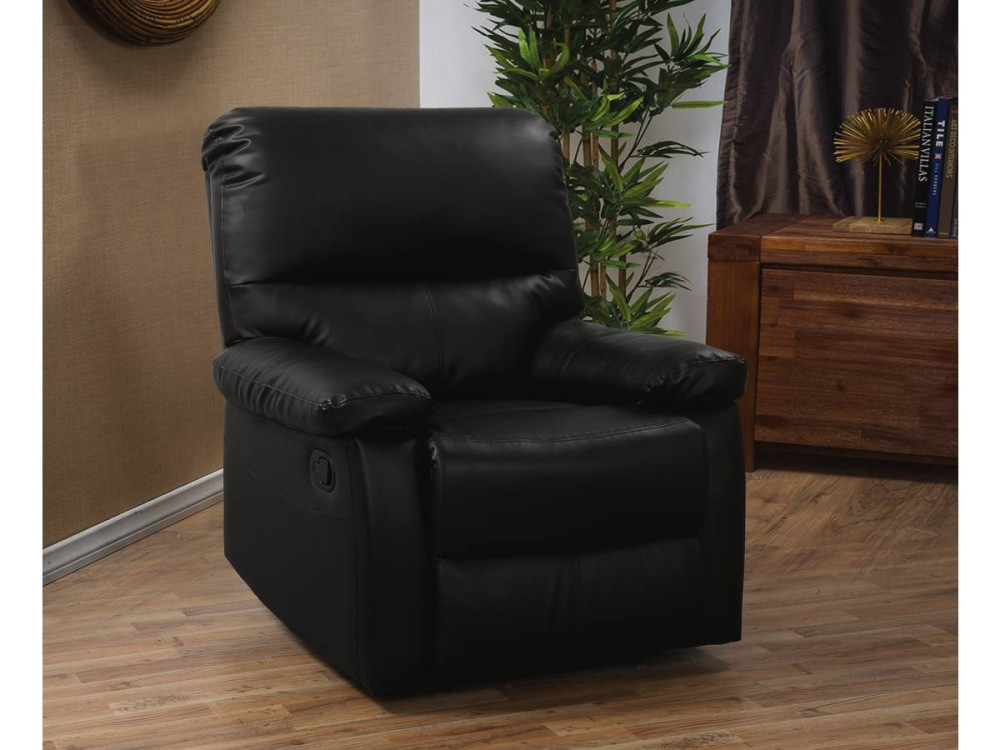 Relaxfauteuil relaxstoel verstelbaar "Lincoln" - 90 x 89 x 103 cm - Zwart