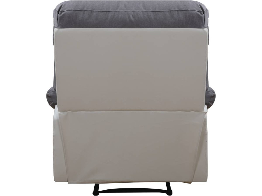 Relaxfauteuil relaxstoel verstelbaar "Lincoln" - 90 x 89 x 103 cm - Wit / Lichtgrijs