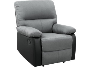 Relaxfauteuil relaxstoel verstelbaar "Lincoln" - 90 x 89 x 103 cm - Zwart / Donkergrijs